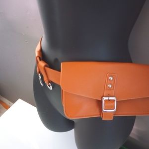 Orange Stylish Belt W/ Purse Attachment, Plus Hooks For Keys, Accessories, etc.